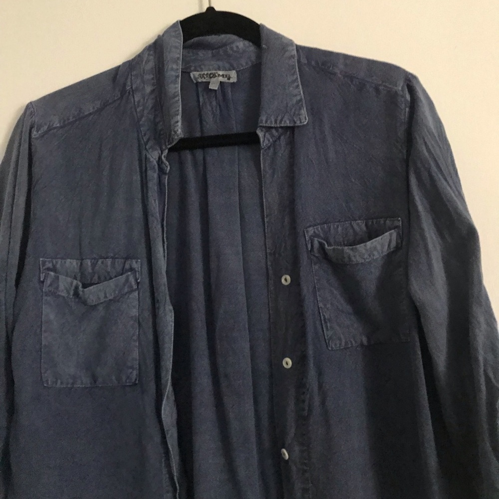 Blue casual button up